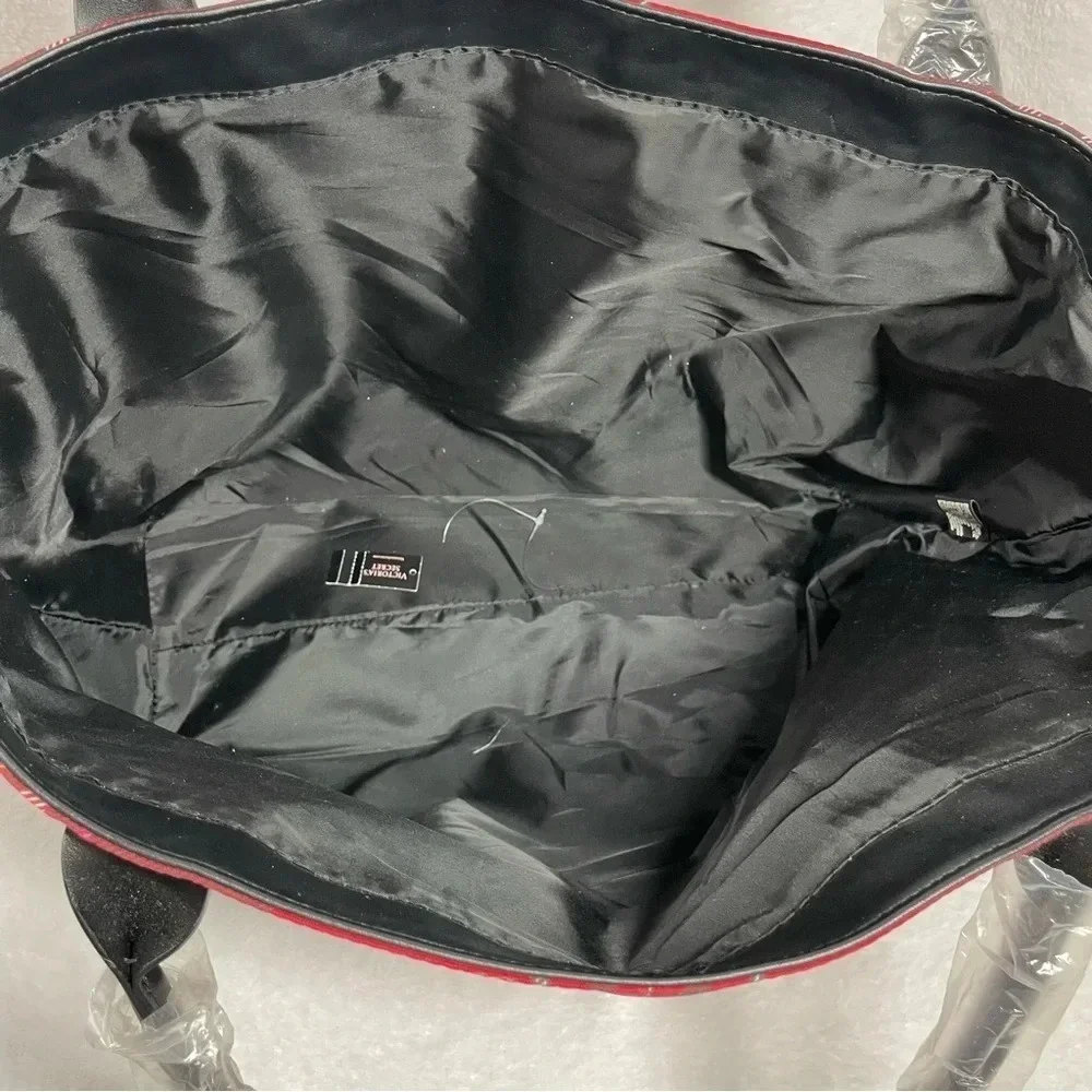 Victoria’s Secret Tote Bag Red and Black Plaid - Picture 7 of 10